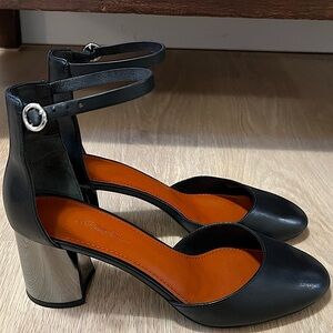 Phillip Lim black and metallic block heels